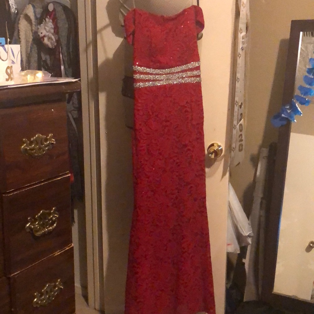 Long red occasion dress